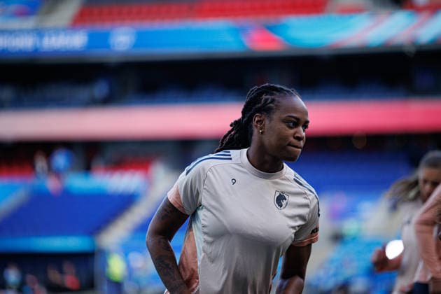 Marie Katoto seen during the OL Lyonnes Official Training Session before UEFA Womens Champions League 2026 final (Maciej Rogowski Ball Raw Images) Oslo Ullevaal Stadion Norway Copyright: xMaciejxRogowskix maciejrogowski_22_05_2026_lyoness-5