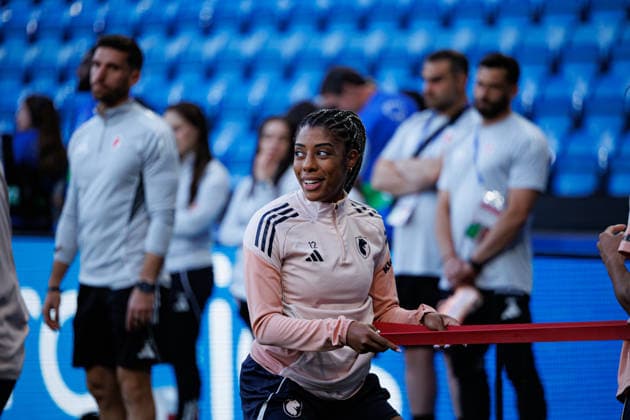 Ashley Lawrence seen during the OL Lyonnes Official Training Session before UEFA Womens Champions League 2026 final (Maciej Rogowski Ball Raw Images) Oslo Ullevaal Stadion Norway Copyright: xMaciejxRogowskix maciejrogowski_22_05_2026_lyoness-1