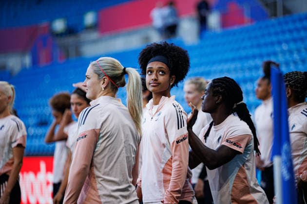 Lily Yohannes seen during the OL Lyonnes Official Training Session before UEFA Womens Champions League 2026 final (Maciej Rogowski Ball Raw Images) Oslo Ullevaal Stadion Norway Copyright: xMaciejxRogowskix maciejrogowski_22_05_2026_lyoness-4