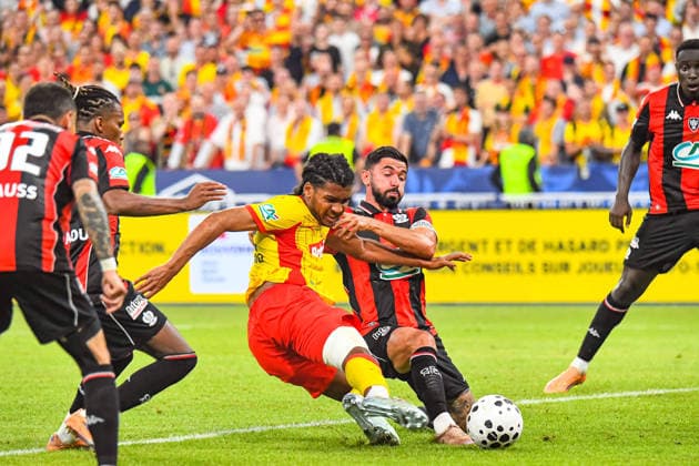 FOOTBALL : RC Lens vs OGC Nice - Coupe de France - Finale - 22 05 2026 Kyllian Antonio (RC Lens) Morgan Sanson (OGC Nice) Saint DenisFrance  Copyright: xBaptistexAutissierx