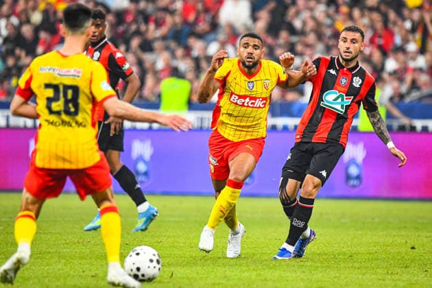 FOOTBALL : RC Lens vs OGC Nice - Coupe de France - Finale - 22 05 2026 Matthieu Udol (RC Lens) Jonathan Clauss (OGC Nice) Saint DenisFrance  Copyright: xBaptistexAutissierx