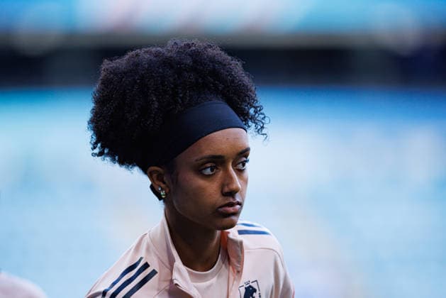 Lily Yohannes seen during the OL Lyonnes Official Training Session before UEFA Womens Champions League 2026 final (Maciej Rogowski Ball Raw Images) Oslo Ullevaal Stadion Norway Copyright: xMaciejxRogowskix maciejrogowski_22_05_2026_lyoness-11
