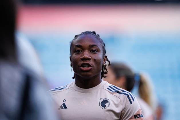 Melchie Dumornay seen during the OL Lyonnes Official Training Session before UEFA Womens Champions League 2026 final (Maciej Rogowski Ball Raw Images) Oslo Ullevaal Stadion Norway Copyright: xMaciejxRogowskix maciejrogowski_22_05_2026_lyoness-35