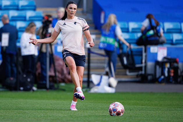 Ingrid Engen seen during the OL Lyonnes Official Training Session before UEFA Womens Champions League 2026 final (Maciej Rogowski Ball Raw Images) Oslo Ullevaal Stadion Norway Copyright: xMaciejxRogowskix maciejrogowski_22_05_2026_lyoness-55