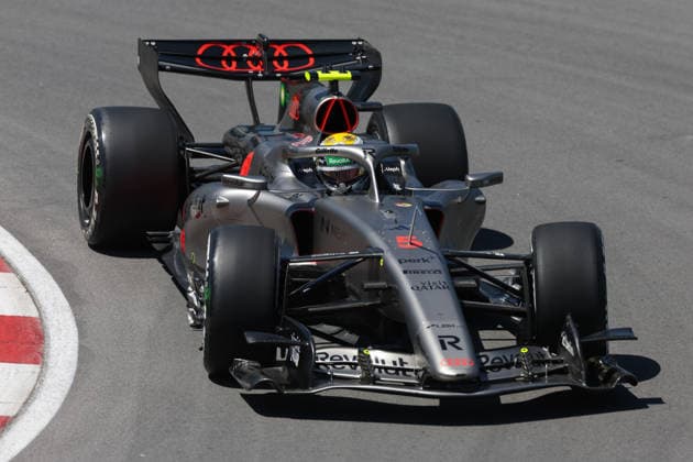 RECORD DATE NOT STATED 22nd May 2026; Circuit Gilles Villeneuve, Montreal, Quebec, Canada; 2026 FIA Formula 1 Canadian Grand Prix, Free Practice Day; Gabriel Bortoleto (5) of Brazil and Audi Revolut F1 Team on turn 10 ArtxVega