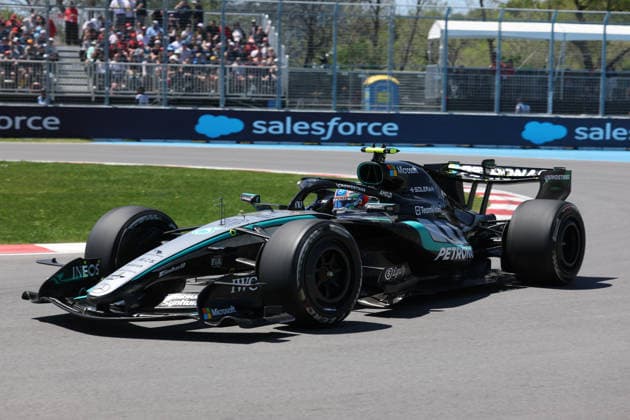 RECORD DATE NOT STATED 22nd May 2026; Circuit Gilles Villeneuve, Montreal, Quebec, Canada; 2026 FIA Formula 1 Canadian Grand Prix, Free Practice Day; Kimi Antonelli (12) of Italy and Mercedes-AMG PETRONAS Formula One Team at the exit of turn 10 ArtxVega