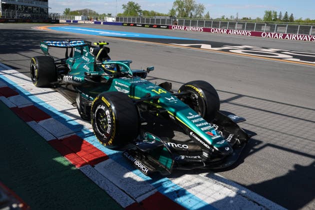 RECORD DATE NOT STATED 22nd May 2026; Circuit Gilles Villeneuve, Montreal, Quebec, Canada; 2026 FIA Formula 1 Canadian Grand Prix, Free Practice Day; Fernando Alonso (14) of Spain and Aston Martin Aramco Formula One Team at the wall of champions ArtxVega