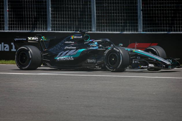 IPA84984031 - (63) George Russell - Mercedes-AMG PETRONAS F1 Team during the Free Practice of Formula 1 AWS Canadian Grand Prix 2026 at Circuit Gilles Villeneuve in Montreal, Canada. Round 7 of the 2026 FIA Formula One World Championship, WM, Weltmeisterschaft held May 22-24, 2026. The Circuit Gilles Villeneuve on Ile Notre-Dame in Montreal, named after the legendary Ferrari driver, hosts the Sprint format for the seventh round. This event weekend features the F1 Sprint format, with a Sprint Shootout and Sprint Race in addition to the standard qualifying session and Grand Prix. during Formula 1 AWS Canadian Grand Prix 2026 - Round 7 - Circuit Gilles Villeneuve, Formula 1 Championship in , , May 22 2026  Copyright: xStefanoxFacchin xAlessioxDexMarcox xAvens-images.com AvensImages IPAxSportx xx 84984031