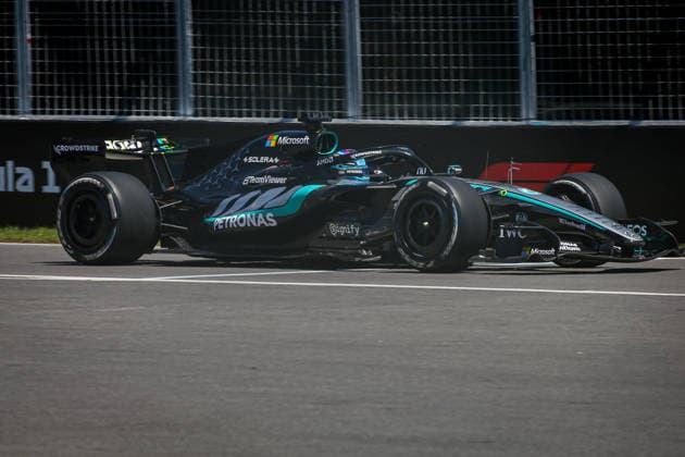 ENGINES - Formula 1 - Formula 1 AWS Canadian Grand Prix 2026 - Round 7 - Circuit Gilles Villeneuve Photo by IPA ABACAPRESS.COM84984031 - (63) George Russell - Mercedes-AMG PETRONAS F1 Team during the Free Practice of Formula 1 AWS Canadian Grand Prix 2026 at Circuit Gilles Villeneuve in Montreal, Canada. Round 7 of the 2026 FIA Formula One World Championship, WM, Weltmeisterschaft held May 22-24, 2026. The Circuit Gilles Villeneuve on Ile Notre-Dame in Montreal, named after the legendary Ferrari driver, hosts the Sprint format for the seventh round. This event weekend features the F1 Sprint format, with a Sprint Shootout and Sprint Race in addition to the standard qualifying session and Grand Prix. during Formula 1 AWS Canadian Grand Prix 2026 - Round 7 - Circuit Gilles Villeneuve, Formula 1 Championship in , , May 22 2026  Copyright: xIPAxSport ABACAx