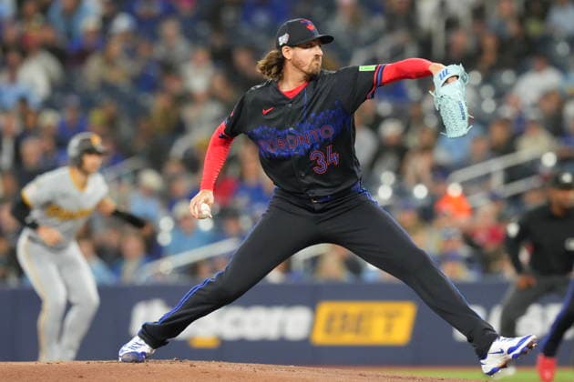 May 22, 2026, Toronto, On, CAN: Toronto Blue Jays pitcher Kevin Gausman (34) works against the Pittsburgh Pirates during first inning MLB, Baseball Herren, USA baseball action in Toronto on Friday, May 22, 2026. Kevin Gausman  - ZUMAc35_ 20260522_zaf_c35_169 Copyright: xChrisxYoungx