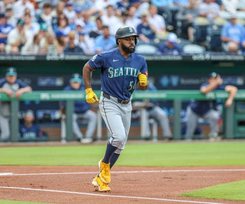 MAY 22, 2026: Seattle Mariners left fielder Randy Arozarena (56) draws a walk in the 1st inning against the Kansas City Royals at Kauffman Stadium in Kansas City, MO. CSM MLB, Baseball Herren, USA 2026: Mariners Vs Royals May 22  - ZUMAc04_ 20260522_zma_c04_069 Copyright: xRomanxPunox