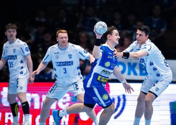 DAIKIN HBL HANDBALL MEN 1 BL 32 GAME DAY THSV EISENACH TBV LEMGO LIPPE FOR EDITORIAL PURPOSES ONLY p 22 05 2026 Eisenach DAIKIN HBL Handball 1 Bundesliga Men Season 2025 2026 32 Matchday Werner Assmann Halle ThSV Eisenach TBV Lemgo Lippe in photo Felix Aellen 22 ThSV Eisenach in duel with Frederik Simak 8 TBV Lemgo Lippe Germany Thuringia Eisenach Copyright SaschaxFromm Copyright: SaschaxFromm doc85yrofwlurrd8ic9b42 ,EDITORIAL USE ONLY Copyright: SaschaxFromm