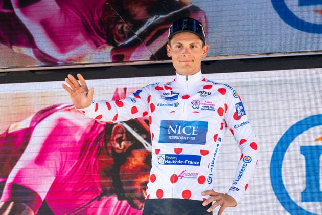 70th 4 Jours de Dunkerque 2026 - Stage 3 French rider Victor Papon of Team Nice Metropole leads the mountains classification after stage 3 of the Quatre Jours De Dunkerque Grand Prix Des Hauts De France cycling race, between La Sentinelle and Wallers Arenberg in the north of France, on May 22, 2026. He wears the polka dot jersey. Wallers Arenberg France  Copyright: xGautierxDemouveauxx originalFilename:demouveaux-notitle260522_npuIG.jpg