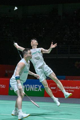 260522 -- KUALA LUMPUR, May 22, 2026 -- Aaron Chia Teng Fong Soh Wooi Yik R of Malaysia compete during the men s doubles quarterfinal match against Hu Keyuan Lin Xiangyi of China at 2026 Malaysia Masters badminton tournament in Kuala Lumpur, Malaysia, May 22, 2026. Photo by Xinhua SPMALAYSIA-KUALA LUMPUR-BADMINTON-MALAYSIA MASTERS-MEN S DOUBLES ChongxVoonxChung  (SP)MALAYSIA-KUALA LUMPUR-BADMINTON-MALAYSIA MASTERS-MEN S DOUBLES IMAGO ChongxVoonxChung  imago images 0857325203