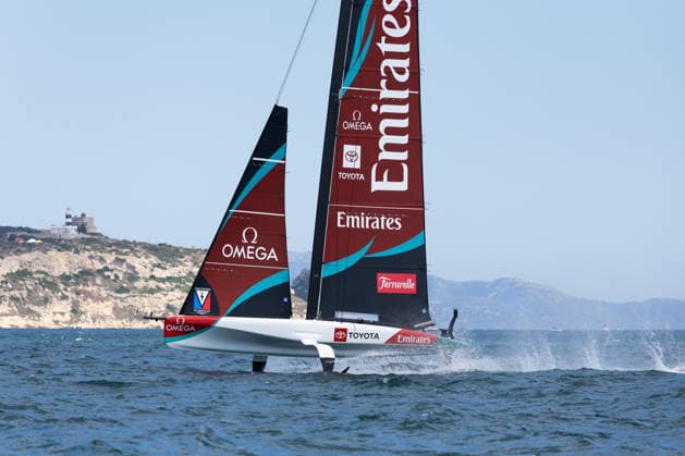 Louis Vuitton 38th America s Cup Preliminary Regatta Sardinia Emirates Team New Zealand Women and Youth compete during the first day of the Louis Vuitton 38th America s Cup Preliminary Regatta in Cagliari, Italy, on May 22, 2026. The preliminary regatta in Sardinia, part of the 38th America s Cup and sponsored by Louis Vuitton, provides teams with an opportunity to test their skills ahead of the event in Naples in 2027. The races take place in the Gulf of Cagliari, featuring fully equalized AC40 one-design yachts capable of reaching speeds exceeding 40 knots. cagliari - Italy  Copyright: xMauroxUjettox originalFilename:ujetto-louisvui260522_npCC2.jpg