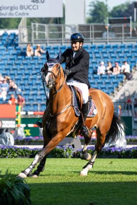 207 Piergiorgio Bucci on Istanbul Du Cedre (ITA) during the TSCHIO 2026 (CHIO 2026) - 2nd Competition Youngster-Tour - CSIYH1* - Jumping competition for young horses at the Allianz Park in Aachen, Germany  Copyright: xMartinxPitschx xSPPx Sportspressphoto_152060