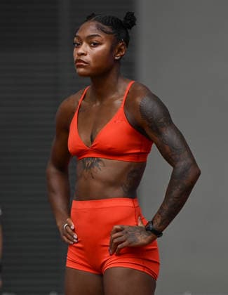 Wanda Diamond League Xiamen 2026 - Training Session XIAMEN, CHINA - MAY 22: American hurdles star Tonea Marshall pauses during a track training session on the eve of the Xiamen Diamond League, the second leg of the 2026 Wanda Diamond League circuit, at the Xiamen Egret Stadium in Xiamen, Fujian province, China, on May 22, 2026. Xiamen China  Copyright: xArturxWidakx originalFilename:widak-wandadia260522_npwRR.jpg