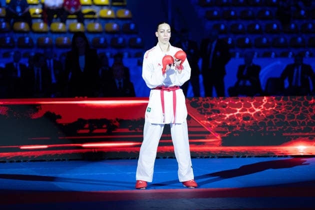 23 05 2026, xhfmx, Karate EKF Senior Championships 2026, S Becirovic Croatia fighting T Sombe France DFL DFB REGULATIONS PROHIBIT ANY USE OF PHOTOGRAPHS as IMAGE SEQUENCES and or QUASI VIDEO Frankfurt