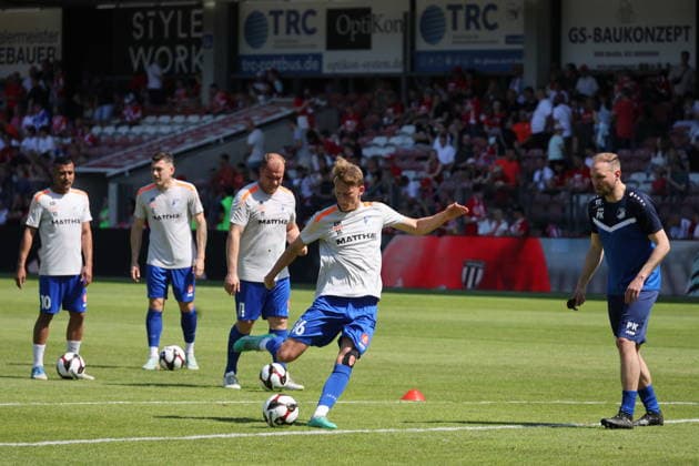 Krieschow during the warm-up Soccer State Cup Brandenburg 2025 2026 Final FC Energie Cottbus VfB Krieschow 1921