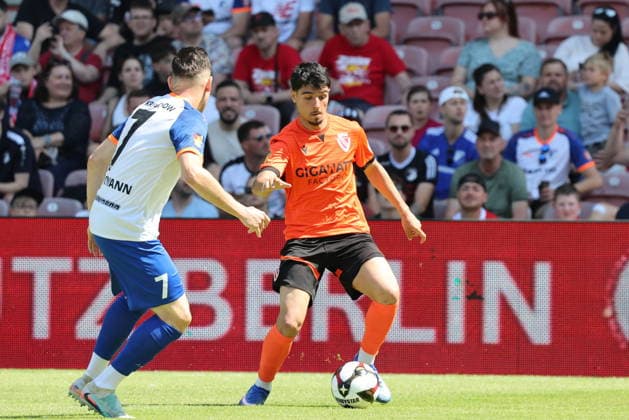 7 Tobias Gerstmann Krieschow, l , 17 Can Moustfa Energie Cottbus Football Landespokal Brandenburgt 2025 2026 Final FC Energie Cottbus VfB Krieschow 1921