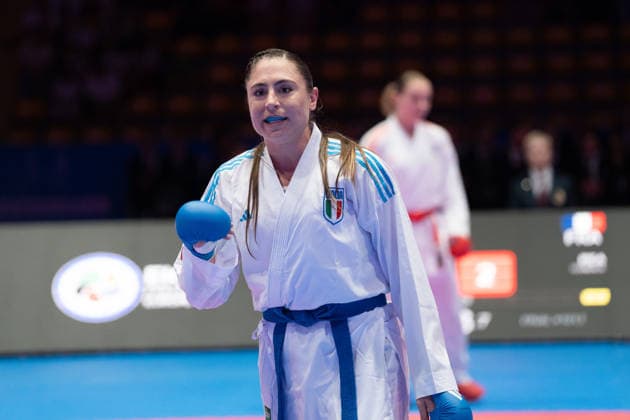 23 05 2026, xhfmx, Karate EKF Senior Championships 2026, Clemence Pea Frankreic in duel with Zala Maria Zibret Slovenia DFL DFB REGULATIONS PROHIBIT ANY USE OF PHOTOGRAPHS as IMAGE SEQUENCES and or QUASI VIDEO Frankfurt