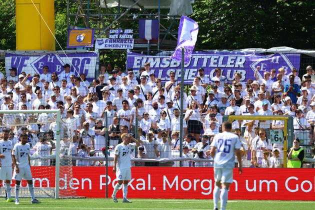 HEBC fans at the Hamburg Lotto Cup final Football I Men I Lotto Cup I Season 2025 2026 I Final I SC Vorwärts Wacker04 Billstedt HEBC I 23 05 2026 I Stadion Hoheluft