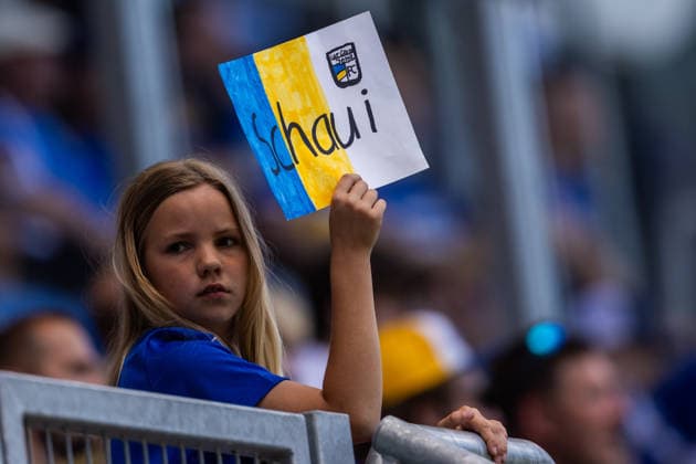 Jena , 230526, Final Soccer Thuringia Cup , FC Carl Zeiss Jena against ZFC Meuselwitz in the picture fan of Justin Schau Jena