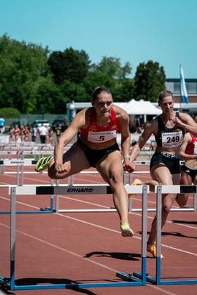 Franziska Schuster TSV Bayer 04 Leverkusen, 5, 100m hurdles women , GER, Leichtathletik, Athletics, Kurpfalz Gala, Weinheim, 23 05 2026, GER, Leichtathletik, Athletics, Kurpfalz Gala, Weinheim, 23 05 2026 Weinheim Copyright: xStefanxMayerx EP_SMR