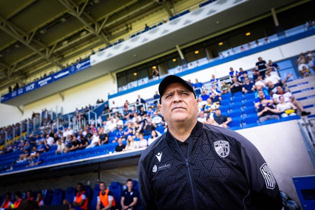 Jena , 230526, Final Soccer Thuringia Cup , FC Carl Zeiss Jena against ZFC Meuselwitz in the picture coach Volkun Uluc Jena