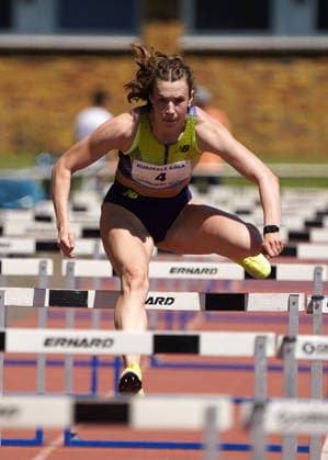 Leichtathletik, athletics, BuS Kurpfalz Gala , 23 05 2026 , Sepp Herberger Stadion Weinheim, 100m hurdles women Marlena Meier, TSV Bayer 04 Leverkusen,