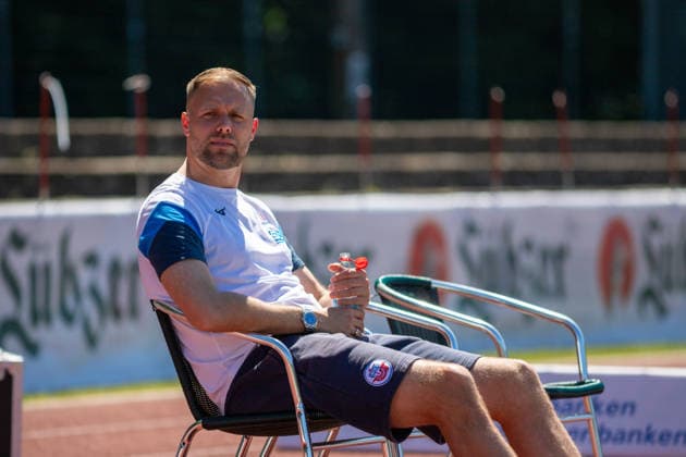 Hansa Coach Daniel Brinkmann before the match GER, Football, State Cup, Lüpzer Pils Cup, Final, SV Pastow FC Hansa Rostock