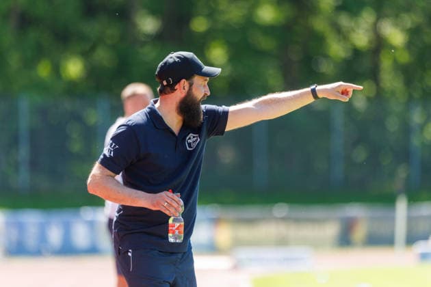 Coach Christopher Kaminski Pastow GER, FC Hansa Rostock vs SV Pastow, Football, Men, Lübzer Pils Landespokal, Final, Season 2025 2026, 23 05 2026 Greifswald Volksstadion Mecklenburg Vorpommern Germany