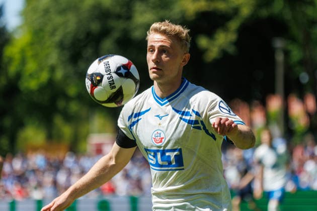 Cedric Harenbrock Rostock Hansa plays in mourning flor GER, FC Hansa Rostock vs SV Pastow, Football, Men, Lübzer Pils Landespokal, Final, Season 2025 2026, 23 05 2026 Greifswald Volksstadion Mecklenburg Vorpommern Germany