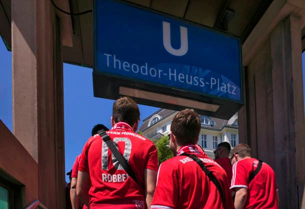 FC Bayern Muenchen fans gather at Theodor Heuss Platz U Bahn Station 83 DFB Pokalfinale FC Bayern Muenchen FCB vs VFB Stuttgart Olympiastadion Berlin 23 05 2026 DFL REGULATIONS PROHIBIT ANY USE OF PHOTOGRAPHS AS IMAGE SEQUENCES AND OR QUASI VIDEO 83 DFB Pokalfinale FC Bayern Muenchen FCB vs VFB Stuttgart