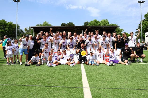 HEBC celebrates winning the Hamburg Lotto Cup Football I Mens I Lotto Cup I Season 2025 2026 I Final I SC Vorwärts Wacker04 Billstedt HEBC I 23 05 2026 I Stadion Hoheluft