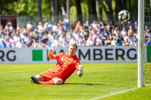 Goalkeeper Danny Zimmermann SVP, red GER, football, national cup, Lüpzer Pils Cup, final, SV Pastow FC Hansa Rostock
