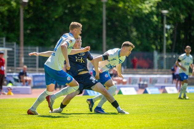 Emil Holten FCH, left against Tim Fürstenau SVP, mi GER, football, national cup, Lüpzer Pils Cup, final, SV Pastow FC Hansa Rostock