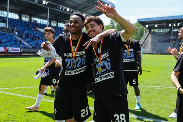 Sanoussy Ba SV Waldhof Mannheim, 25 and Fumaca de Mascarenhas da Costa Pessoa SV Waldhof Mannheim, 38 at the BfV Cup Final VfR Mannheim SV Waldhof Mannheim 07 on 23 05 26 at Carl Benz Stadium, Mannheim xamx Photo Alfio Marino Copyright:
