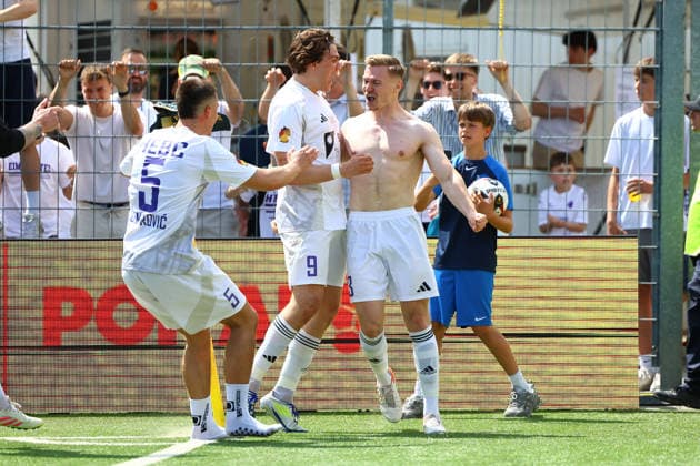 33 Christopher Grünewald HEBC celebrates his goal for 1 5 Football I Mens I Lotto Cup I 2025 2026 season I Final I SC Vorwärts Wacker04 Billstedt HEBC I 23 05 2026 I Hoheluft stadium