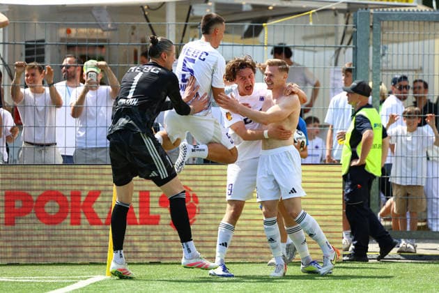 33 Christopher Grünewald HEBC celebrates his goal for 1 5 Football I Mens I Lotto Cup I 2025 2026 season I Final I SC Vorwärts Wacker04 Billstedt HEBC I 23 05 2026 I Hoheluft stadium