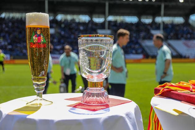 The cup at the BfV Cup Final VfR Mannheim SV Waldhof Mannheim 07 on 23 05 26 in Carl Benz Stadium, Mannheim xamx Photo Alfio Marino Copyright: