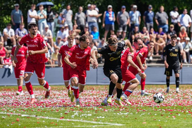 SBFV Rothaus Pokal, Bahlinger SC vs FC 08 Villingen, 23 05 2026 duel between Matthes Glück FC 08 Villingen, 18 and Kolja Herrmann Bahlinger SC, 8 SBFV Rothaus Pokal, Bahlinger SC vs FC 08 Villingen, Karl Heitz Stadion Offenburg, 23 05 2026 Copyright: xBEAUTIFULxSPORTS Boscox