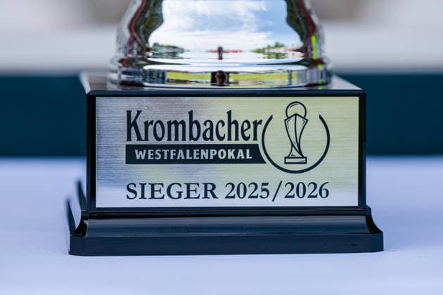 Symbolic image, Emplem of the cup in the Krombacher Westfalenpokal GER, SC Verl vs SF Lotte, Football, Westfalenpokal, Final, Season 2025 2026, 23 05 2026 DFL Regulations prohibit any use of photographers as image sequences and or quasi video GER, SC Verl vs SF Lotte, Football, Westfalenpokal, Final, Season 2025 2026, 23 05 2026 Verl Copyright: xEibner-Pressefoto JanxRollingerx EP_JSK