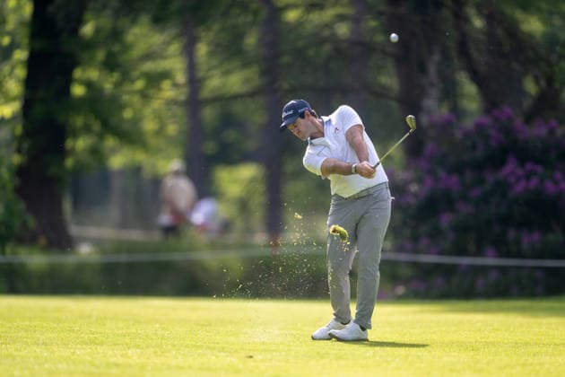 ANTWERP, BELGIUM - MAY 23: Ricardo Gouveia of Portugal plays his second shot from the fairway on the 4th hole during the third round of the Soudal Open at Rinkven International Golf Club on May 23, 2026 in Antwerp, Belgium. Credit: Andy Astfalck NurPhoto Belgium Copyright: xAndyxAstfalckx