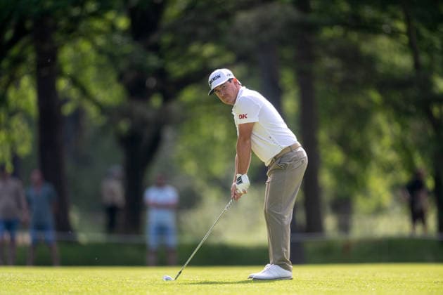 ANTWERP, BELGIUM - MAY 23: Darius van Driel of the Netherlands plays his second shot from the fairway on the 4th hole during the third round of the Soudal Open at Rinkven International Golf Club on May 23, 2026 in Antwerp, Belgium. Credit: Andy Astfalck NurPhoto Belgium Copyright: xAndyxAstfalckx