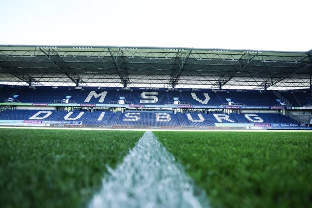 sports, soccer, FVN Niederrheinpokal season 2025 2026 final SC St Tönos 11 20 vs MSV Duisburg 16 05 2026, schauinsland reisen arena The empty stadium before the match, sports venue Duisburg schauinsland reisen arena North Rhine-Westphalia Germany