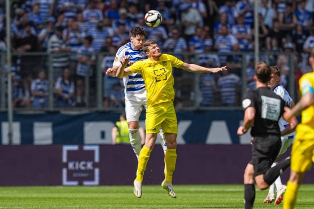 23 05 2026, xydrx, men, soccer, amateur final day, Niederrheinpokal final, SC St Tönis 11 20 MSV Duisburg, season 2025 2026, Schauinsland Reisen Arena Tobias Fleckstein MSV Duisburg, 5 in duel against Morten Heffungs SC St Tönis, 12 Copyright: HMBxMedia YannisxDreimann