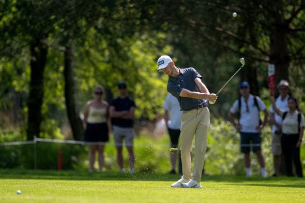 ANTWERP, BELGIUM - MAY 23: Anthony De Schutter of Belgium plays his second shot from the fairway on the 4th hole during the third round of the Soudal Open at Rinkven International Golf Club on May 23, 2026 in Antwerp, Belgium. Credit: Andy Astfalck NurPhoto Belgium Copyright: xAndyxAstfalckx