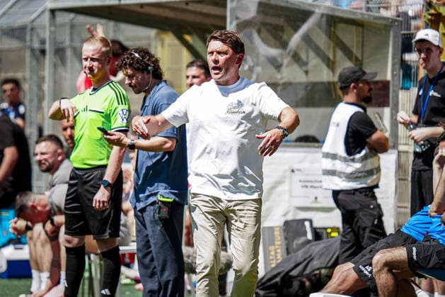 Germany Soccer bfv Rothaus Pokal 2025 2026 , Final VfR Mannheim vs SV Waldhof Mannheim Carl Benz Stadion Mannheim Luc Holtz Coach, SV Waldhof Mannheim Mimic, facial expression, gesture, gesture Copyright: xBennetxLongx