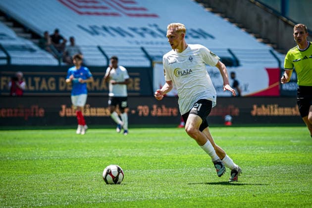 Germany Soccer bfv Rothaus Pokal 2025 2026 , Final VfR Mannheim vs SV Waldhof Mannheim Carl Benz Stadion Mannheim Julian Rieckmann SV Waldhof Mannheim, 21 on the ball Copyright: xBennetxLongx